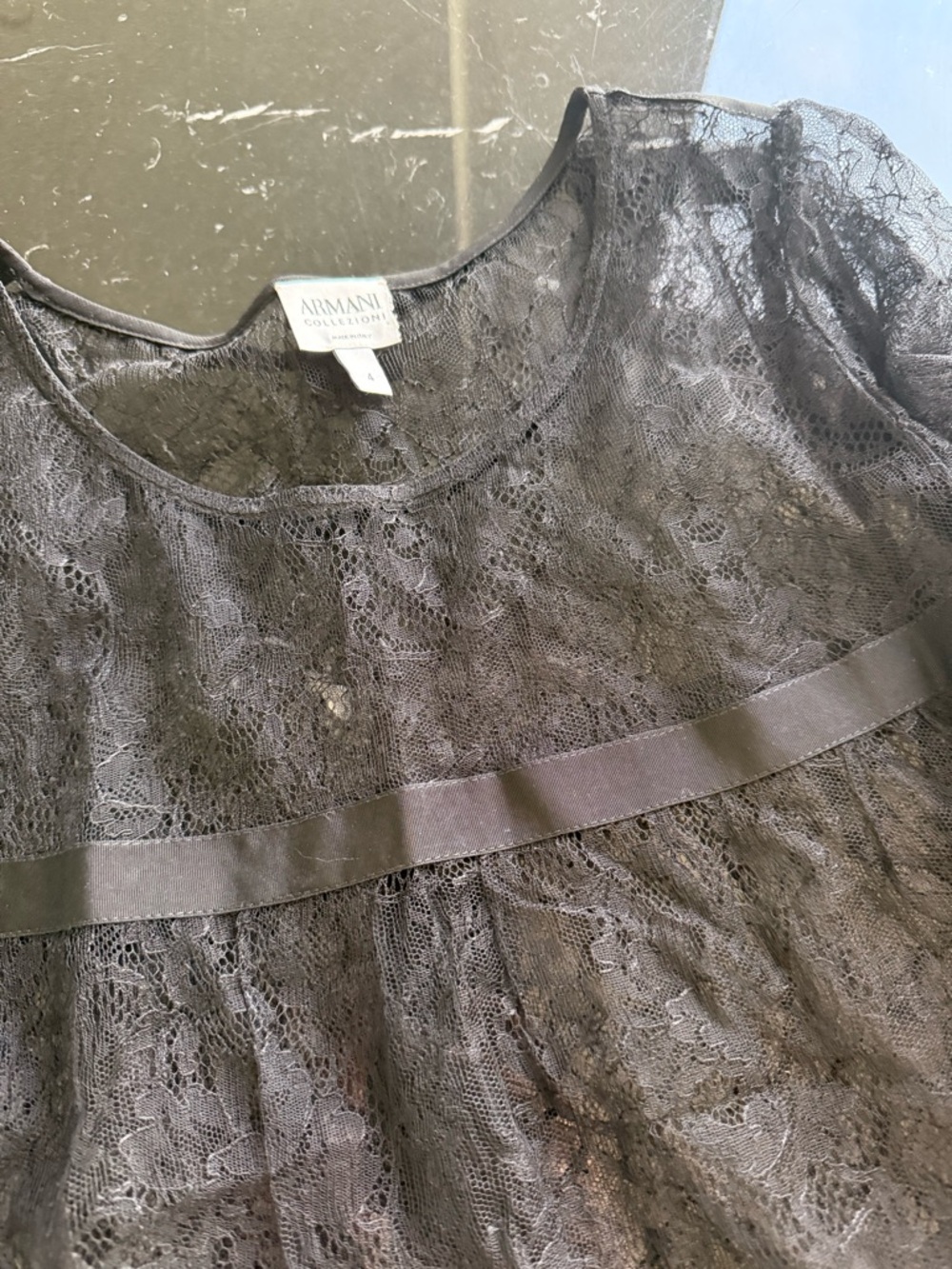 Armani Collezioni Black Lace Blouse